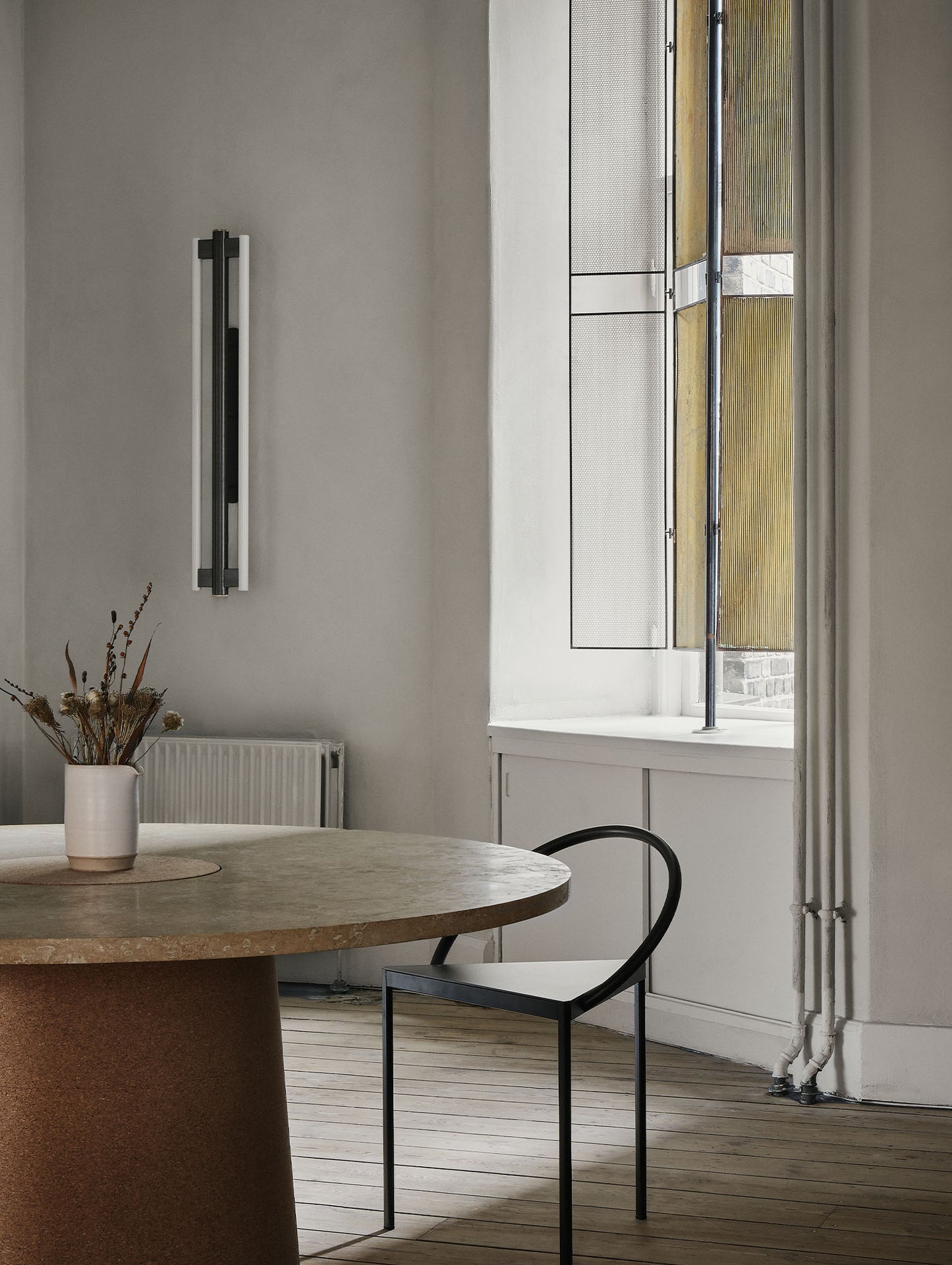 Eiffel Wall Lamp Double by Frama - Waxed Raw Steel / Height 1000 mm