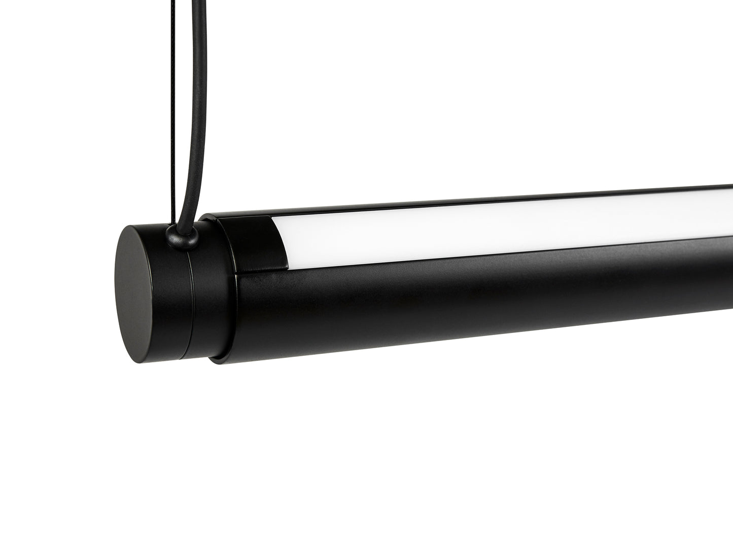Factor Linear Suspension Lamp by HAY - Diffused / Soft Black Wet Sprayed Aluminium