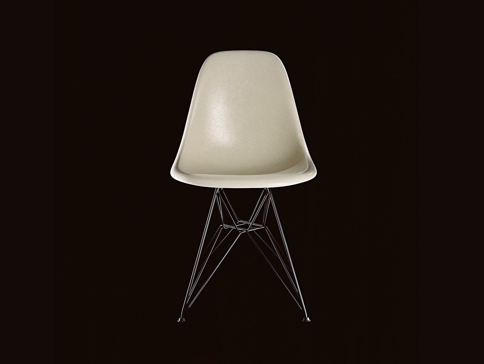 Eames Fiberglass Chair - DSR, Parchment