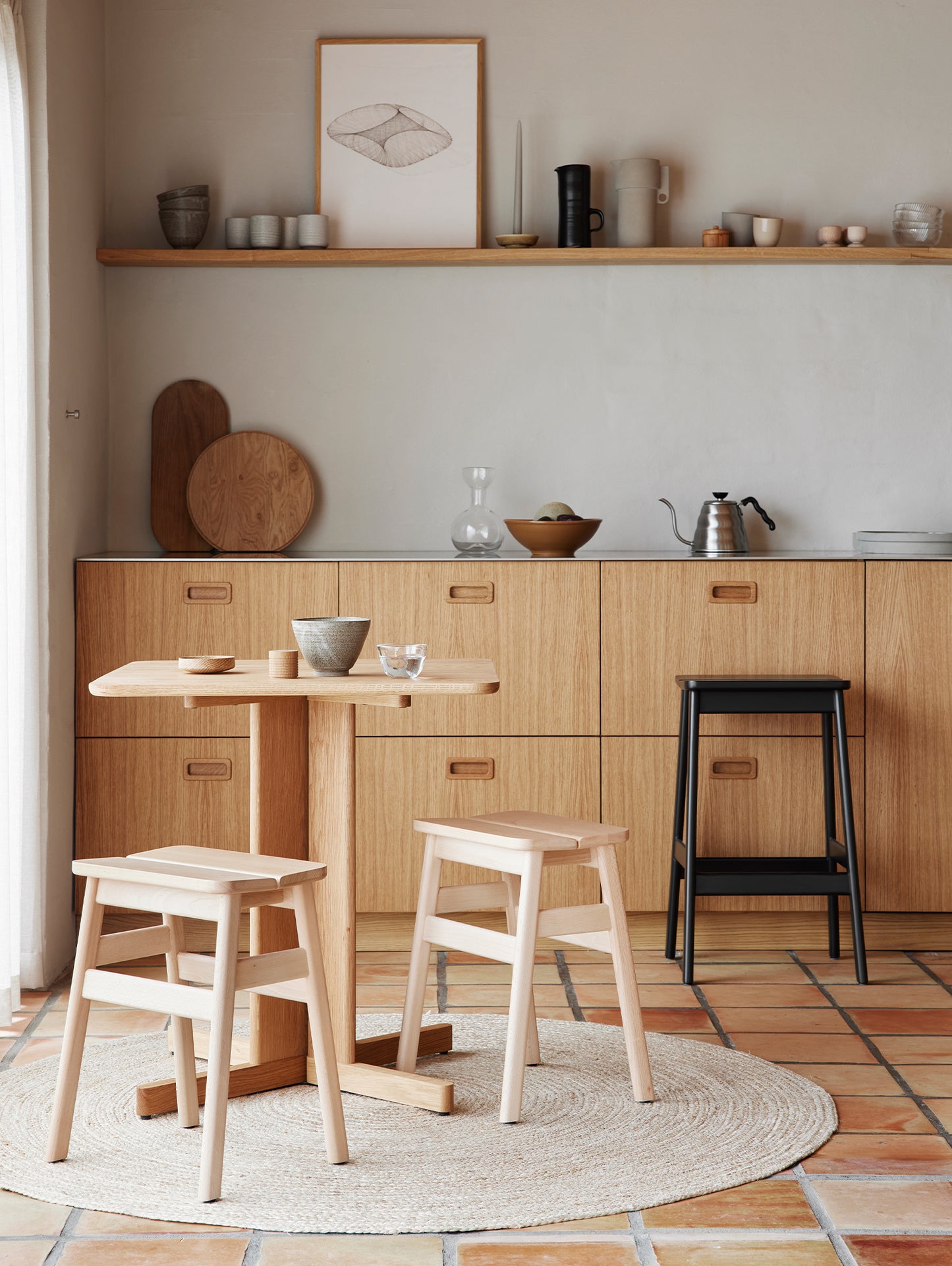 Trefoil Square Table by Form & Refine - oiled oak