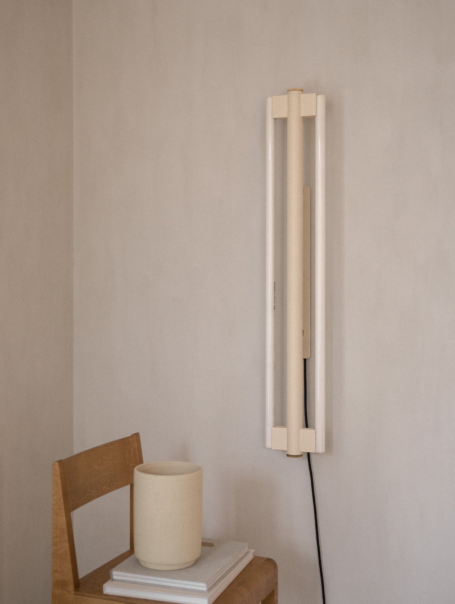 Eiffel Wall Lamp Double by Frama - Cream Powder Coated Steel / Height 1000 mm
