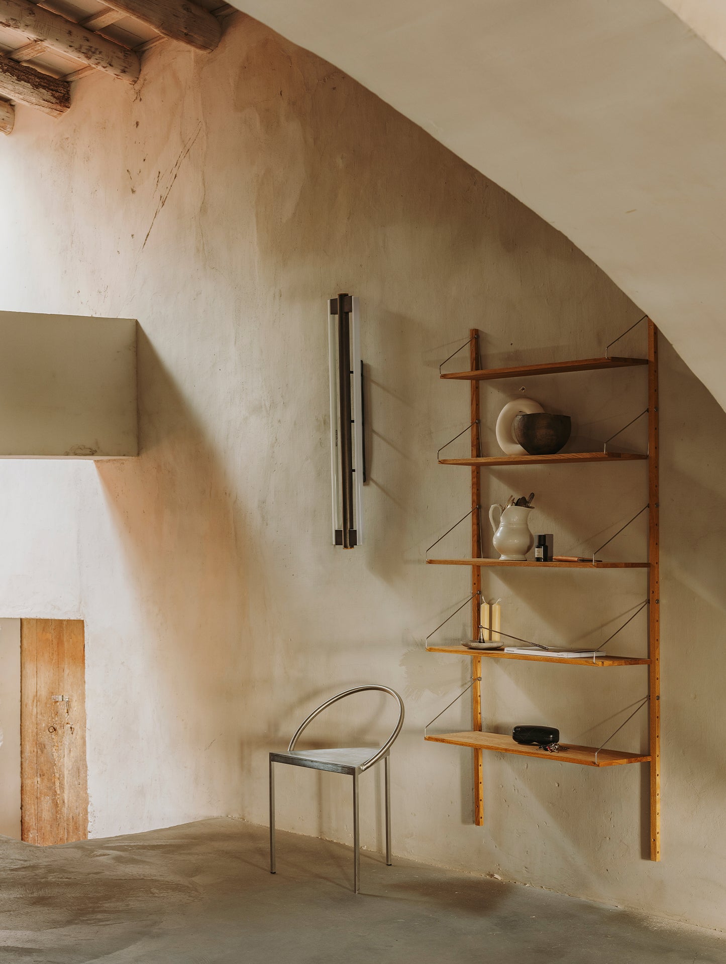 Eiffel Wall Lamp Double by Frama - Waxed Raw Steel / Height 1000 mm