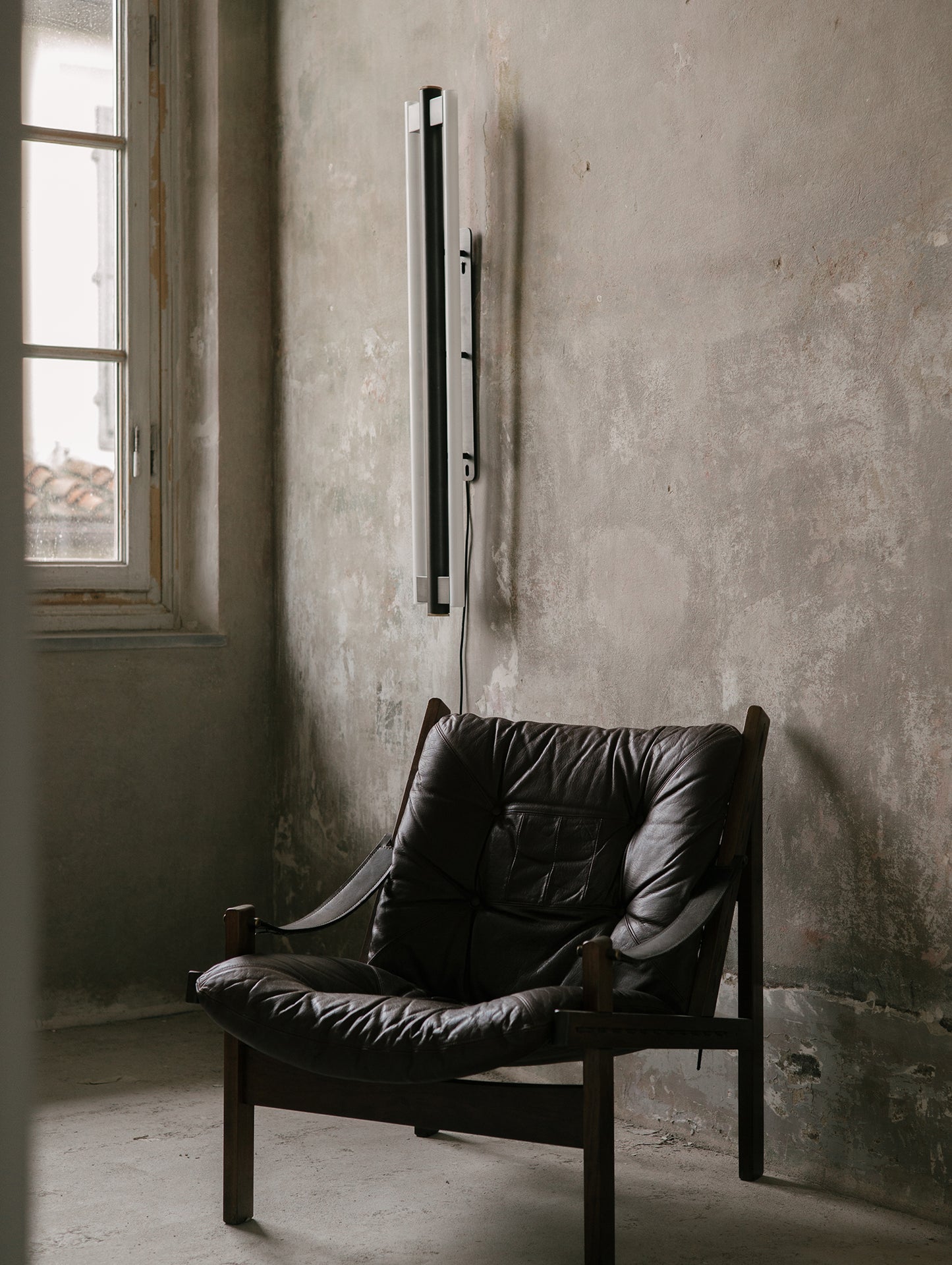 Eiffel Wall Lamp Double by Frama - Waxed Raw Steel / Height 1000 mm