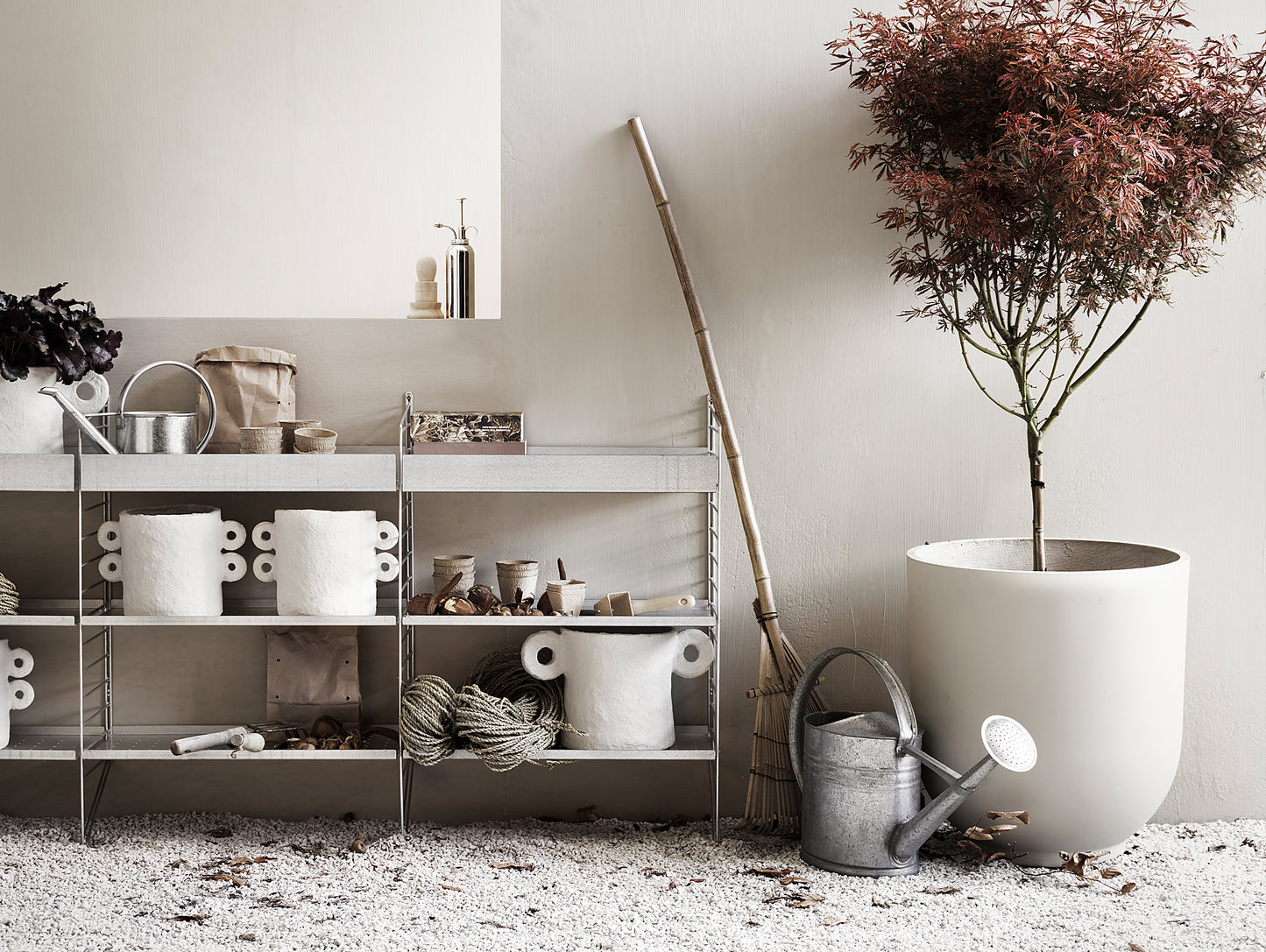 String Galvanised Shelves for outdoor use