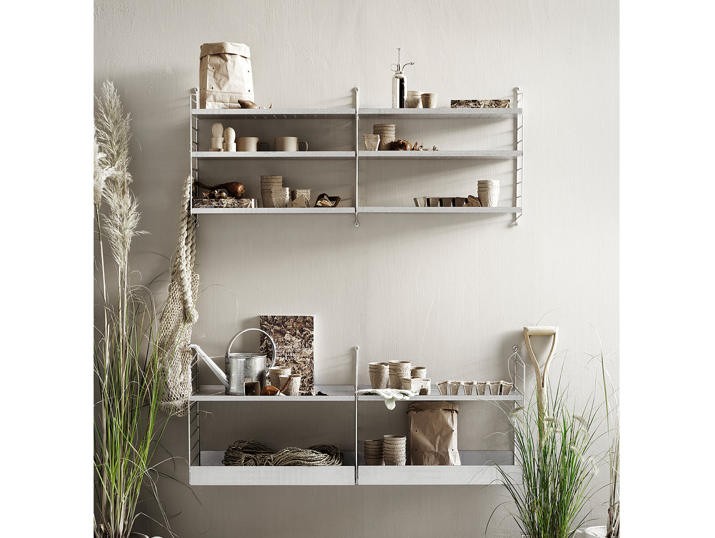 String Galvanised Shelves for outdoor use