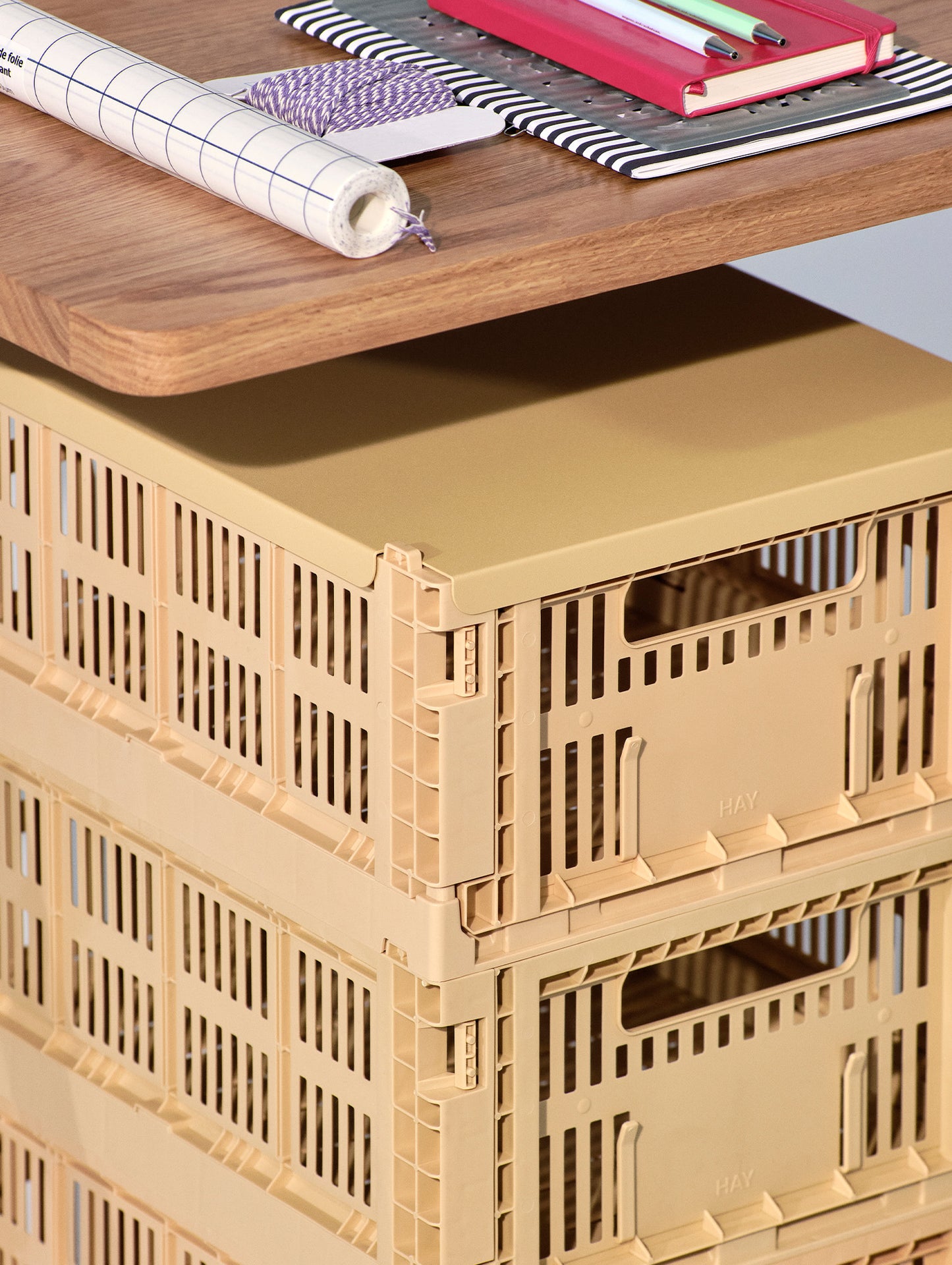 Colour Crate Lid by HAY - Medium / Golden Yellow