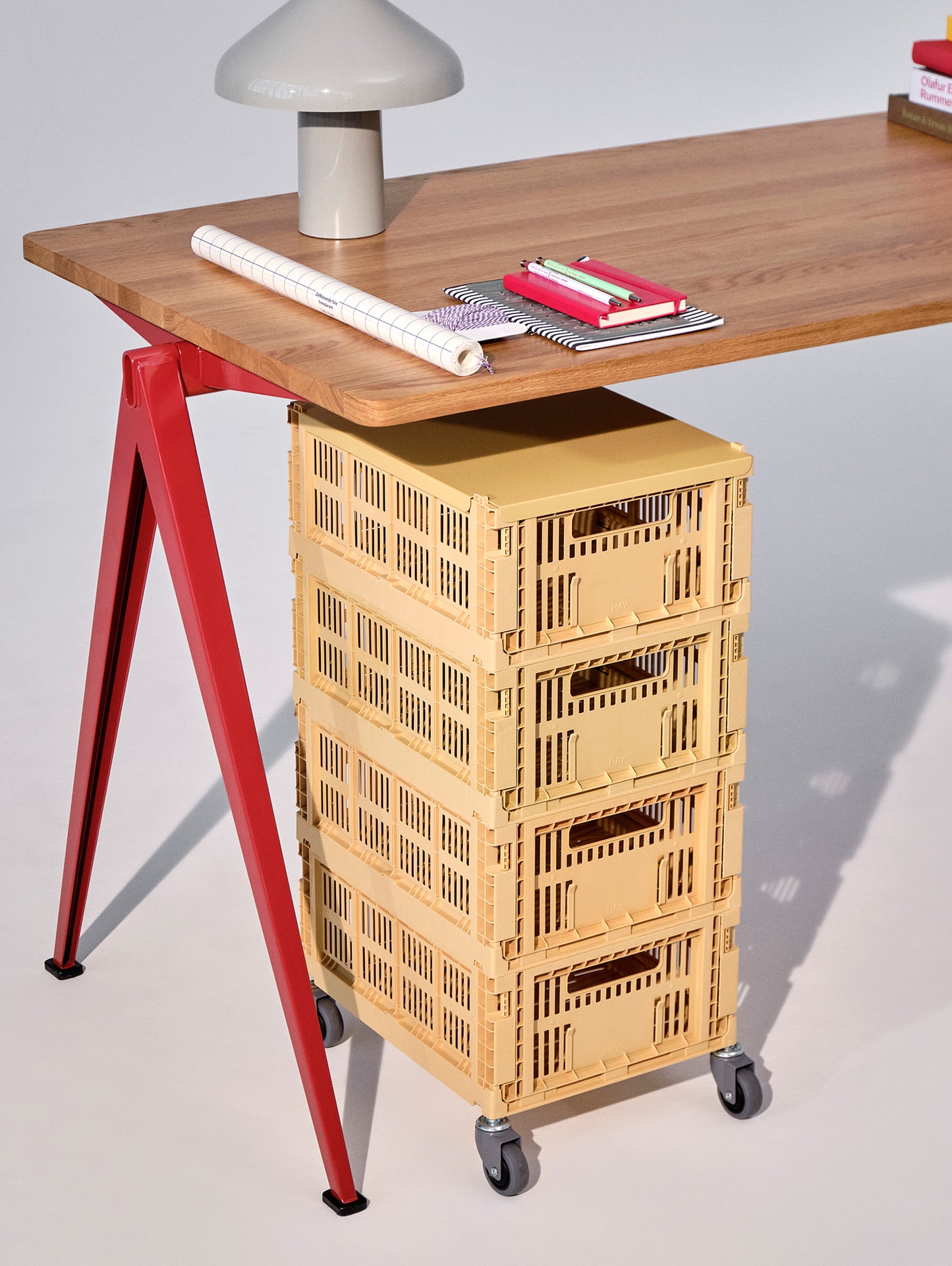 Colour Crate Lid by HAY - Medium / Golden Yellow
