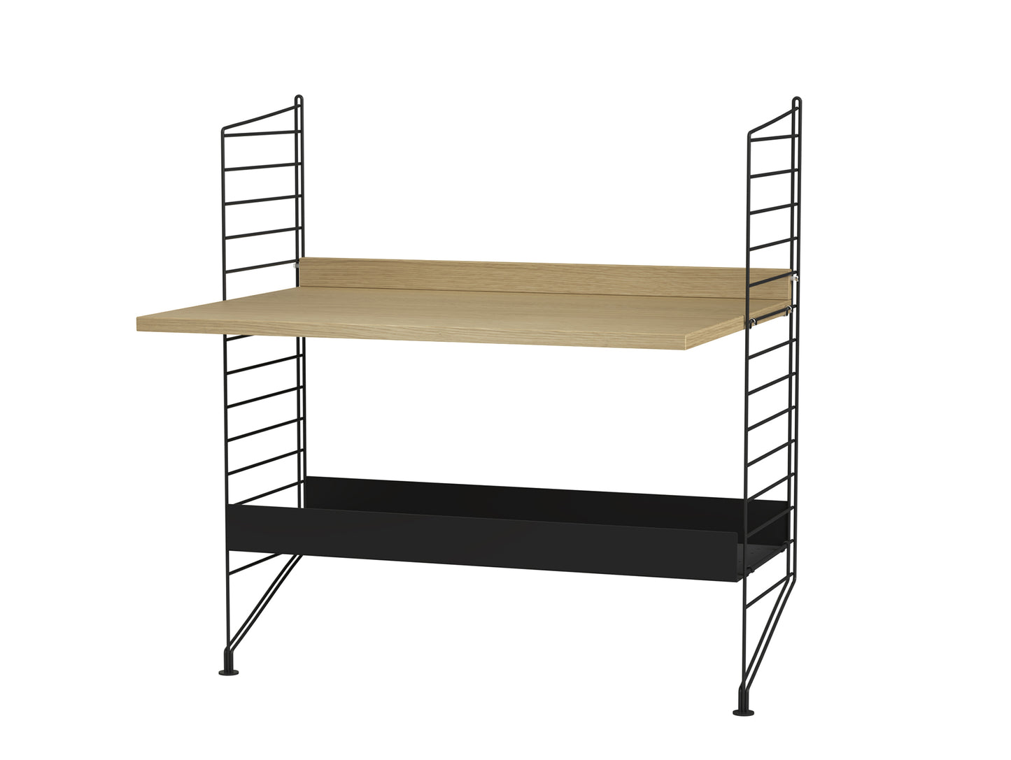 Kids Room Combination A by String - oak / black panels