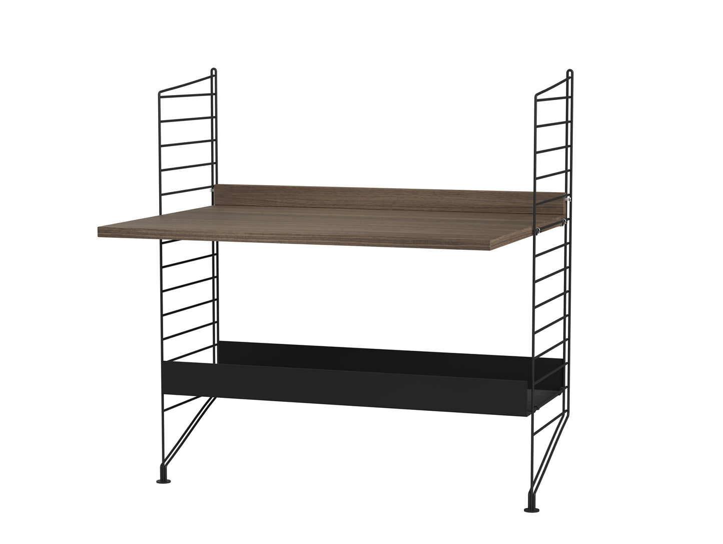 Kids Room Combination A by String - walnut / black panels