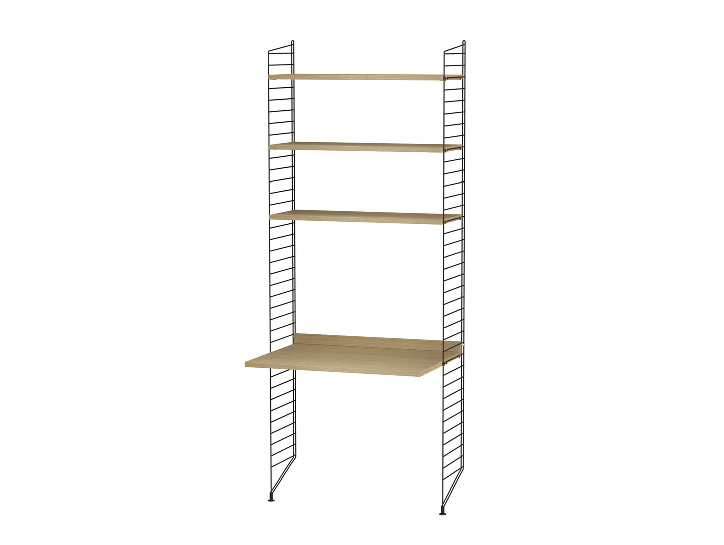 Kids Room Combination C by String - oak / black panels
