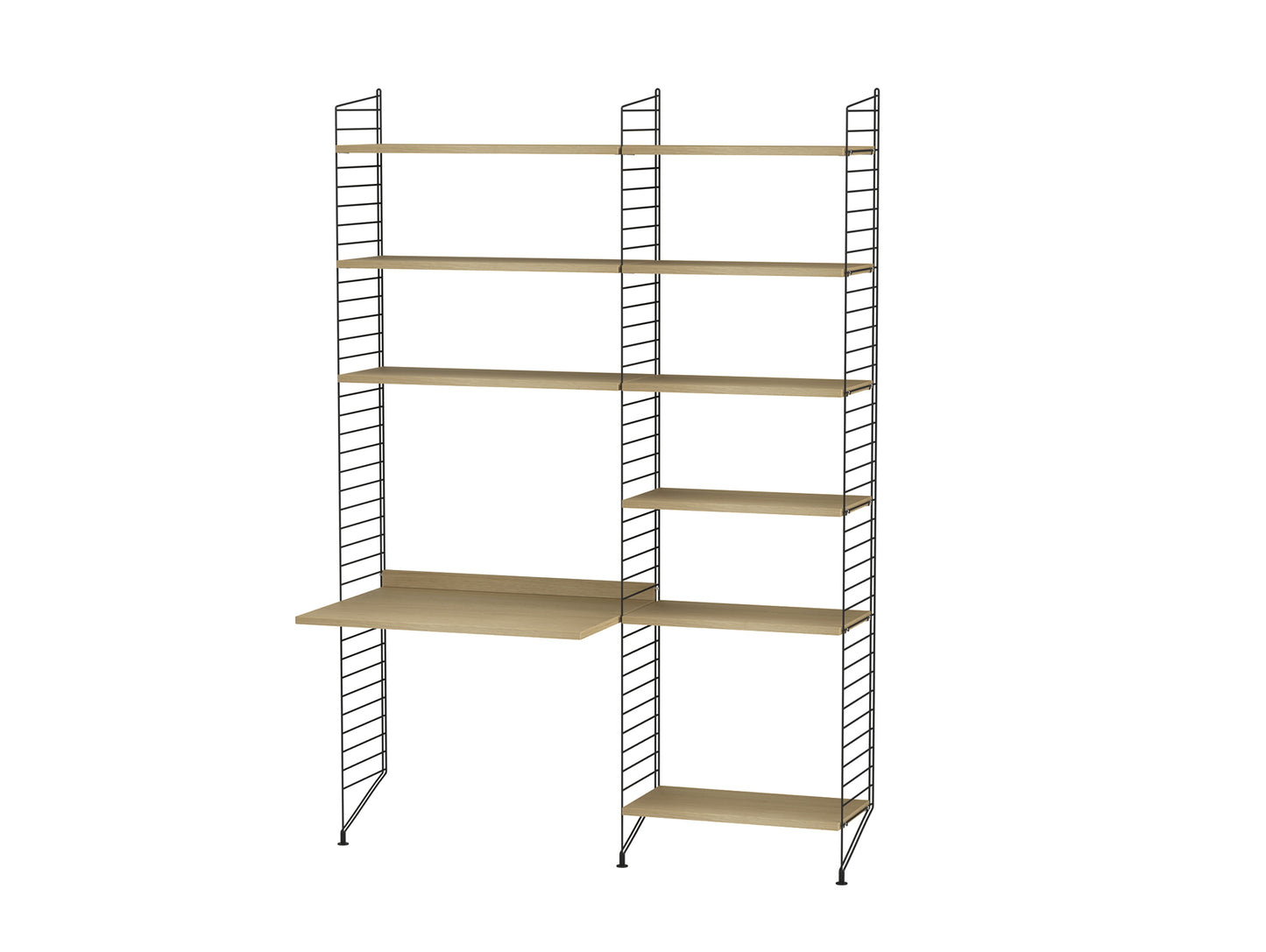 Kids Room Combination D by String - oak / black panels