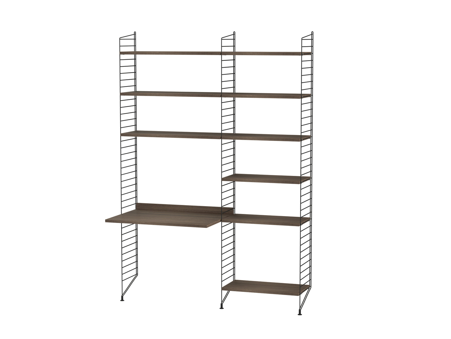 Kids Room Combination D by String - walnut / black panels
