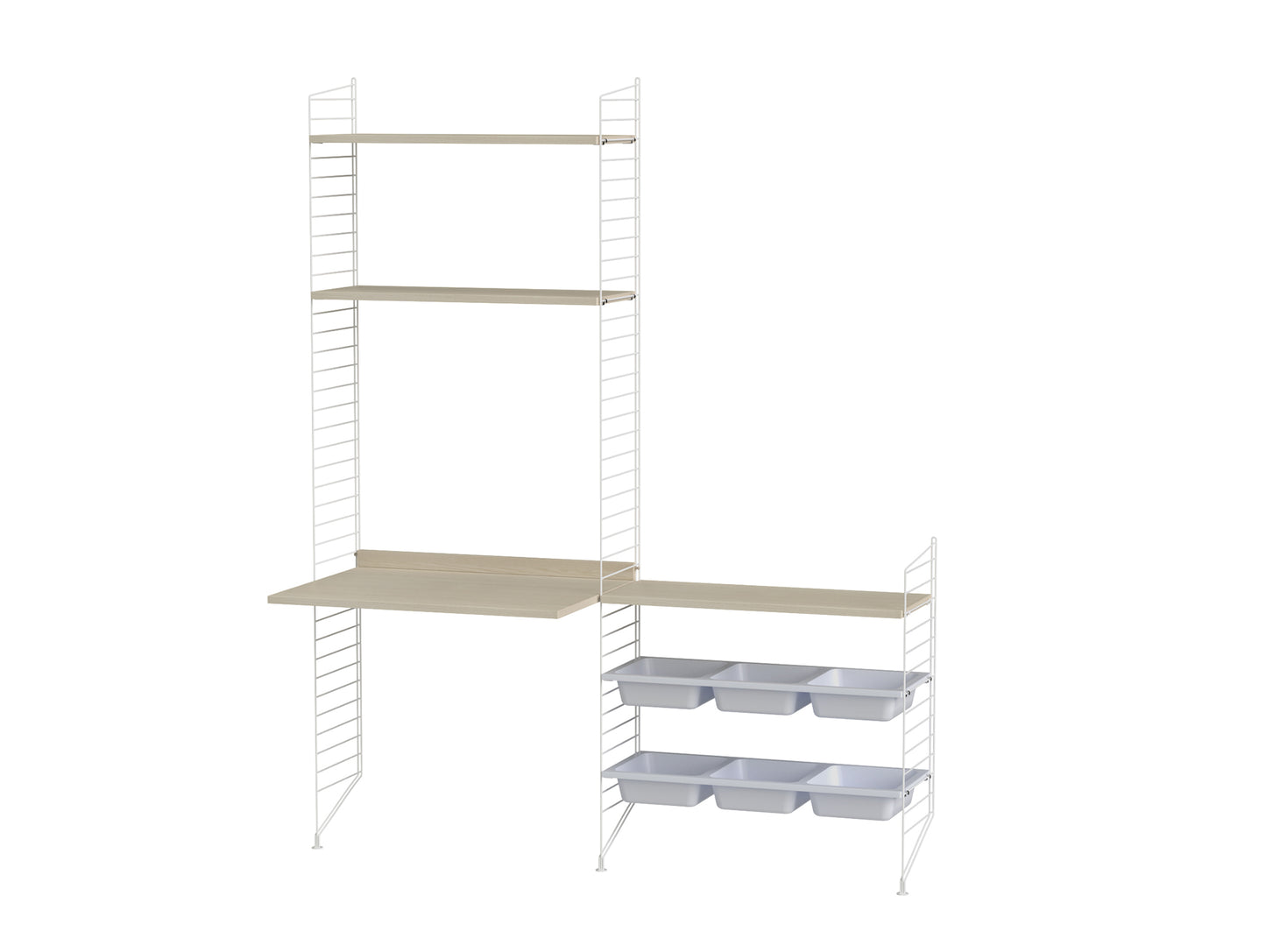 Kids Room Combination E by String - ash / white panels