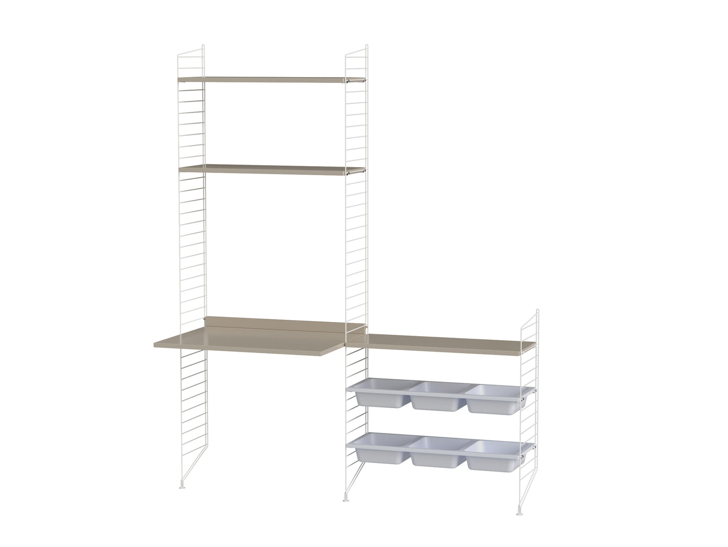 Kids Room Combination E by String - beige / white panels