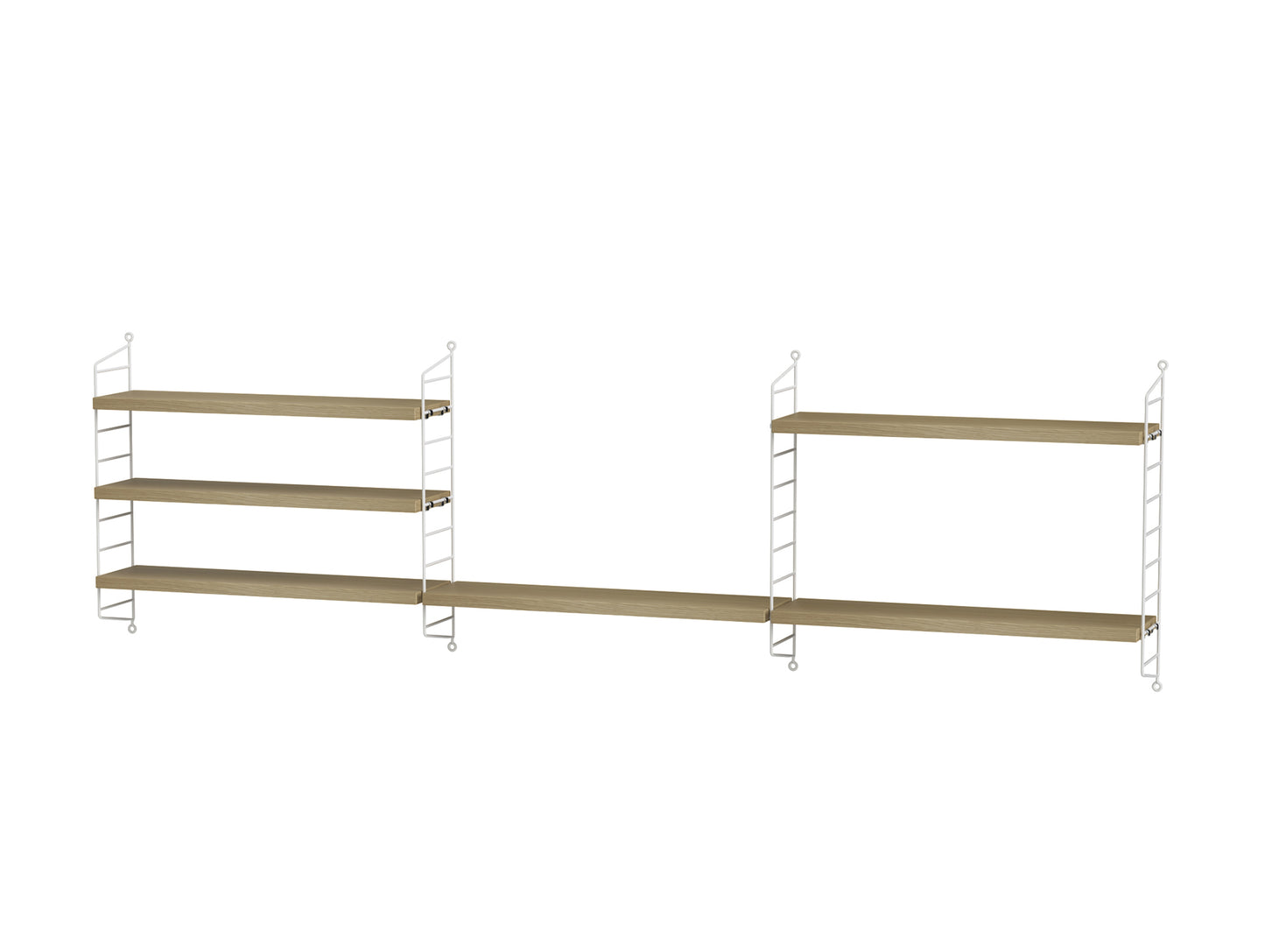 Kids Room Combination H by String - oak / white panels