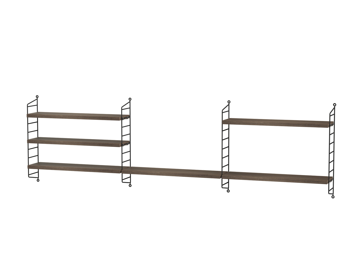 Kids Room Combination H by String - walnut / black panels