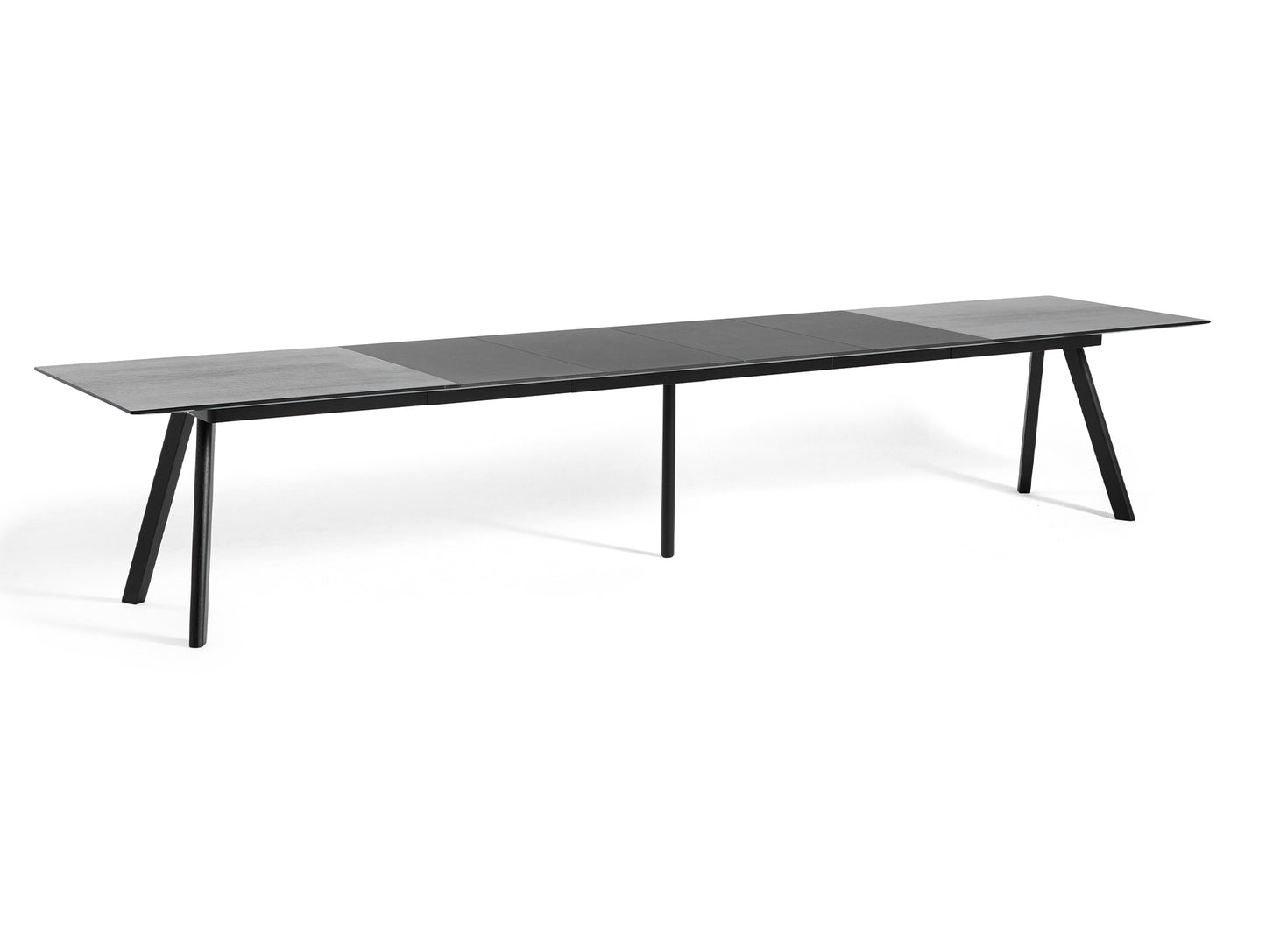 CPH30 Extendable Dining Table by HAY - L200 cm / 4 Leaves / Black Oak Veneer Tabletop with Black Lacquered Oak Base