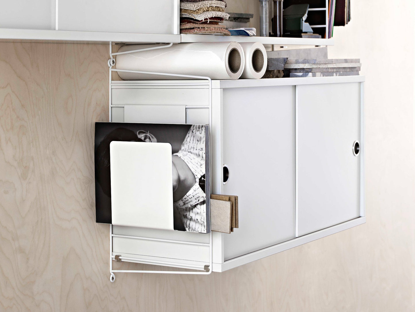 String Magazine Holder - White