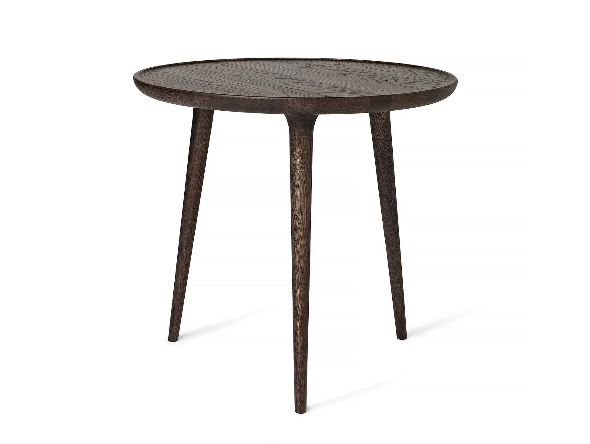 Accent Side Table by Mater - Large (Diameter: 60 cm / Height: 55 cm) / Sirka Grey Stained Lacquered Oak