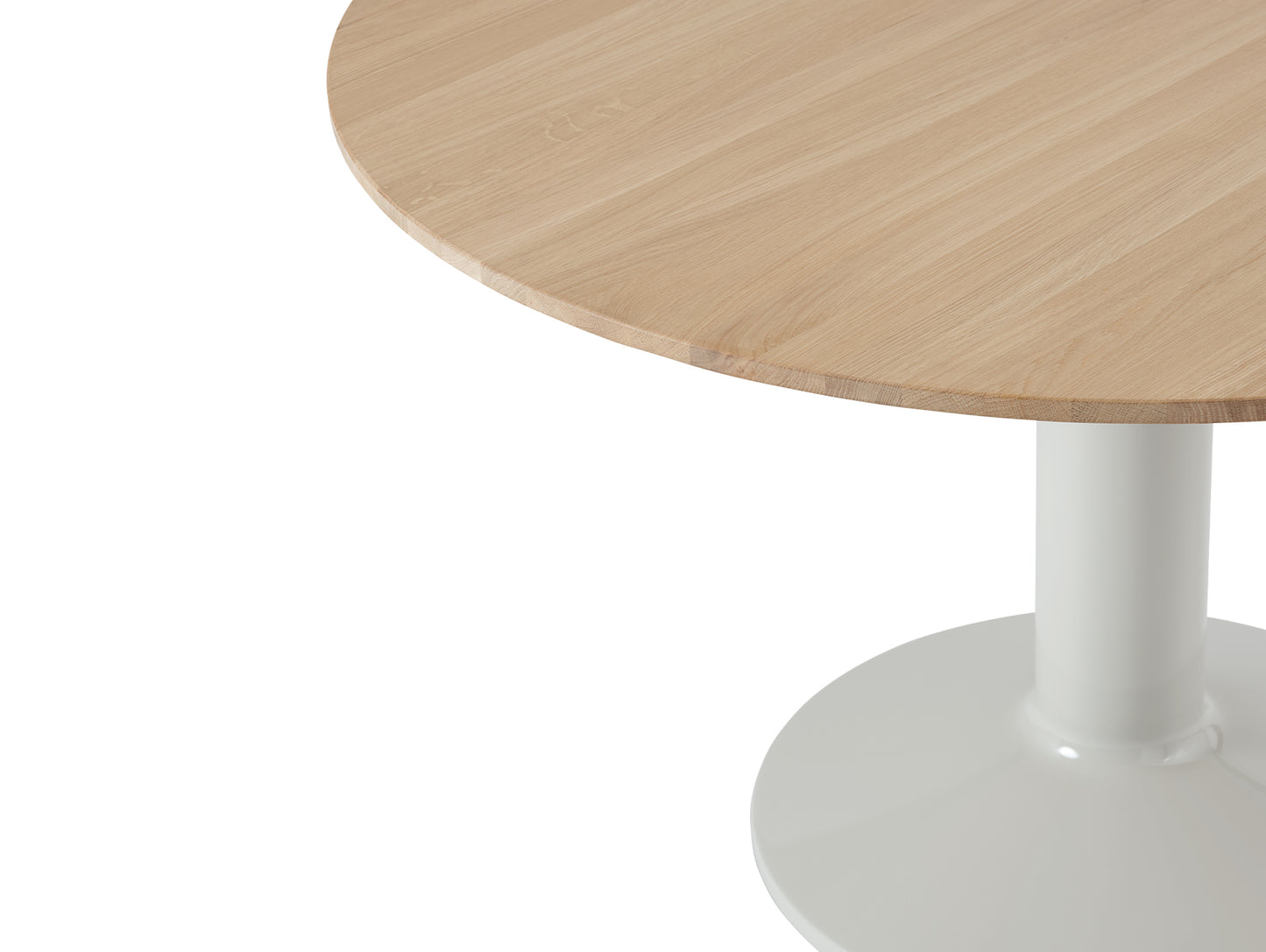 Midst Table by Muuto - Diameter: 120 cm / Oiled Oak Tabletop with Grey Steel Base