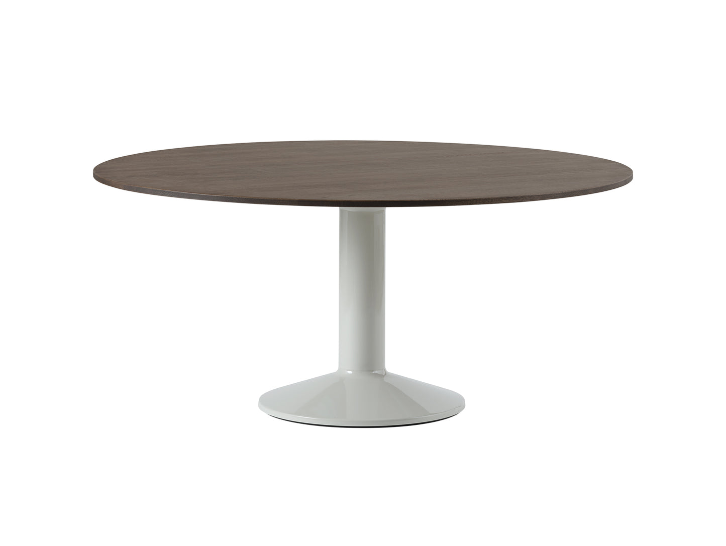 Midst Table by Muuto - Diameter: 160 cm / Dark Oiled Oak Tabletop with Grey Steel Base