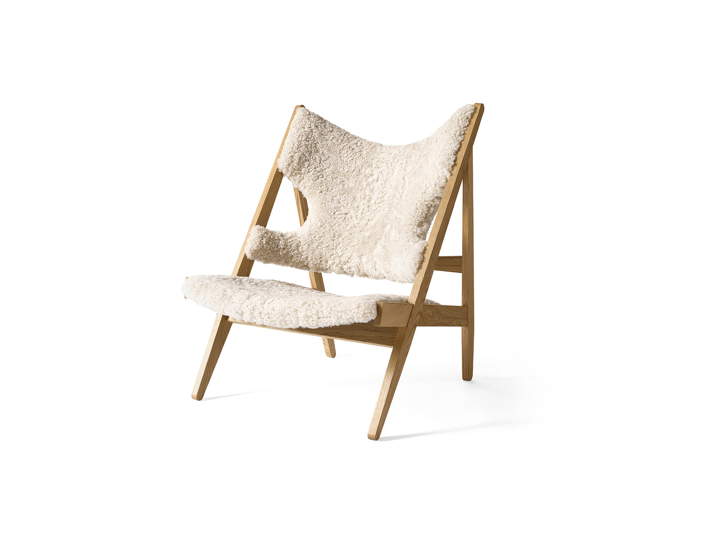 Natural Oak and White Knitting Chair - Sheepskin by Menu
