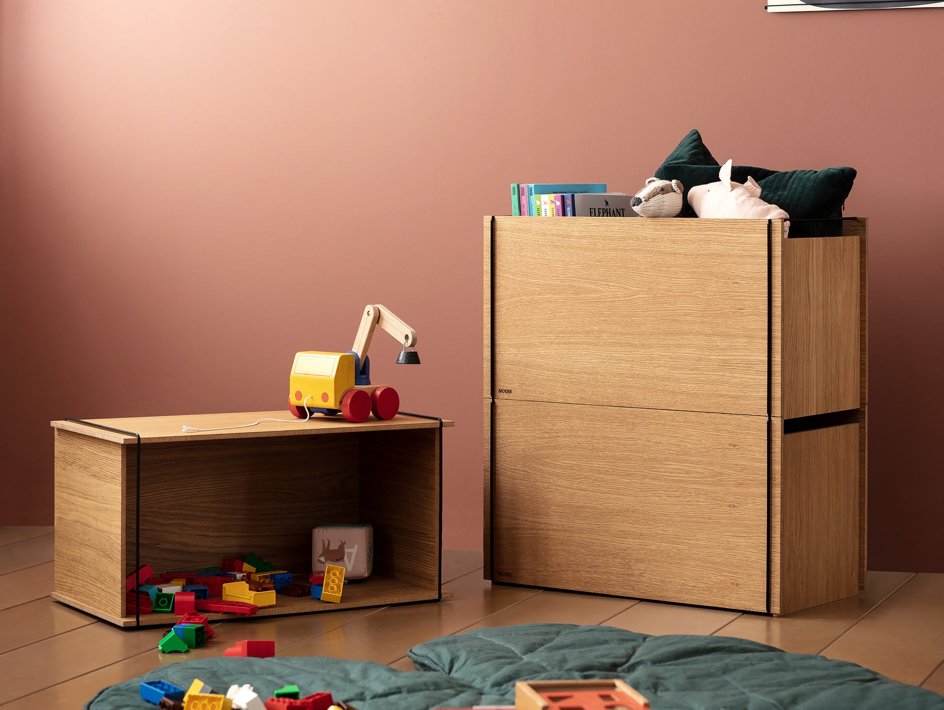 Oak/Black Storage Box by Moebe