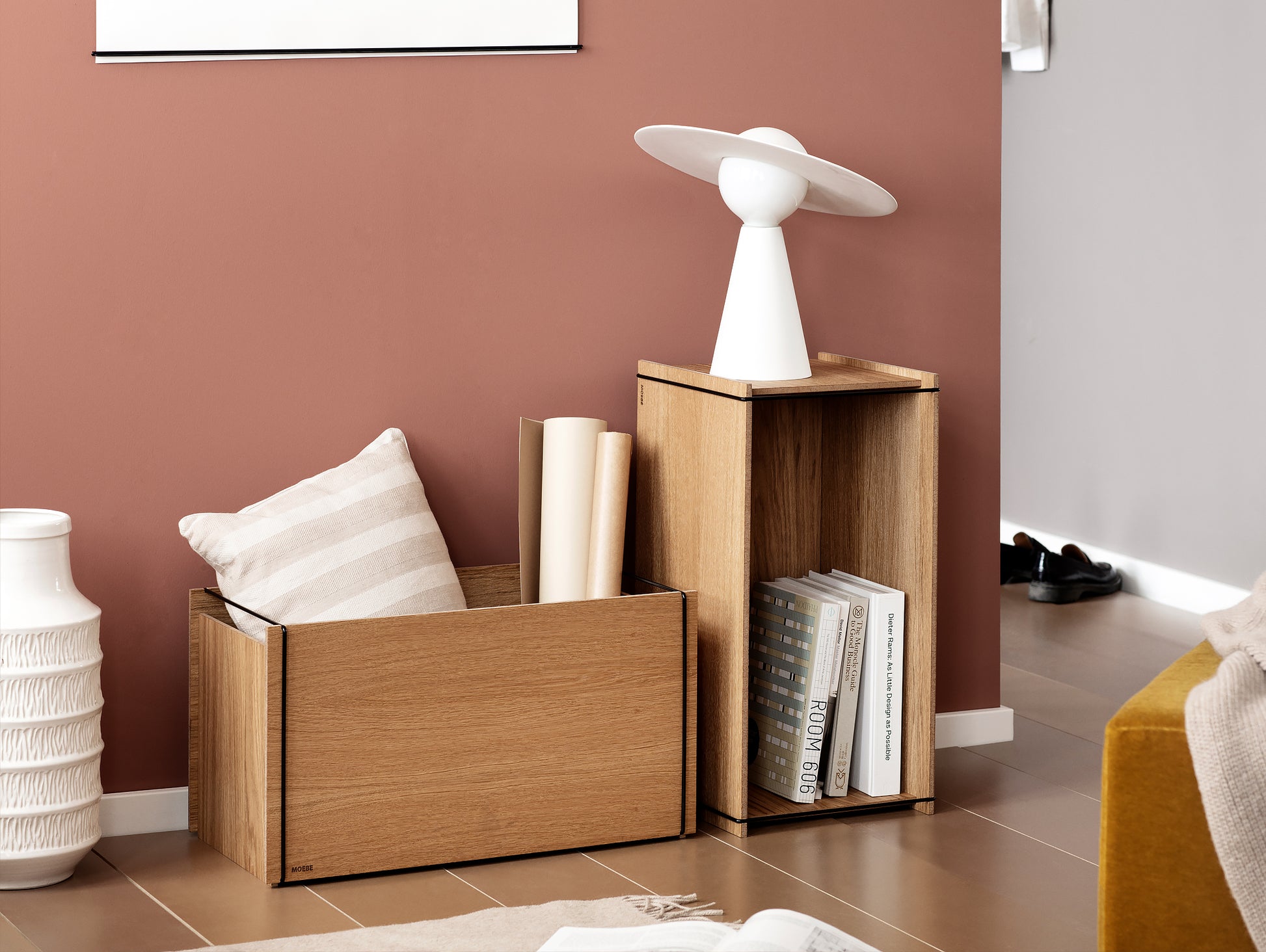 Oak/Black Storage Box by Moebe