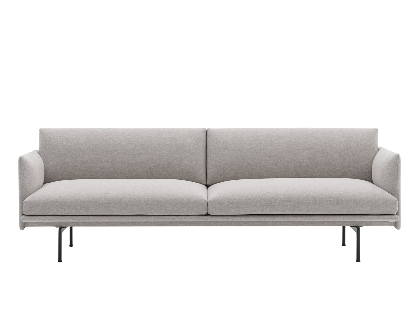 Muuto Outline 3 Seater Sofa - Black Aluminium Base / clay 12