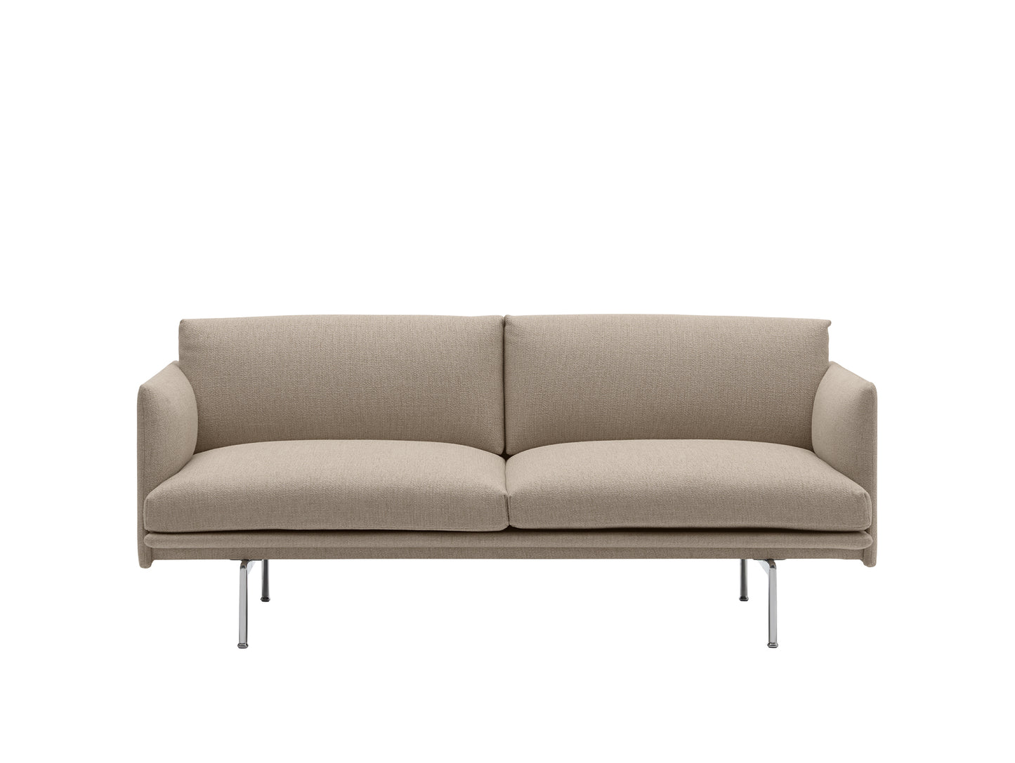 Muuto Outline 2 Seater Sofa - Polished Aluminium Base / Ecriture 240