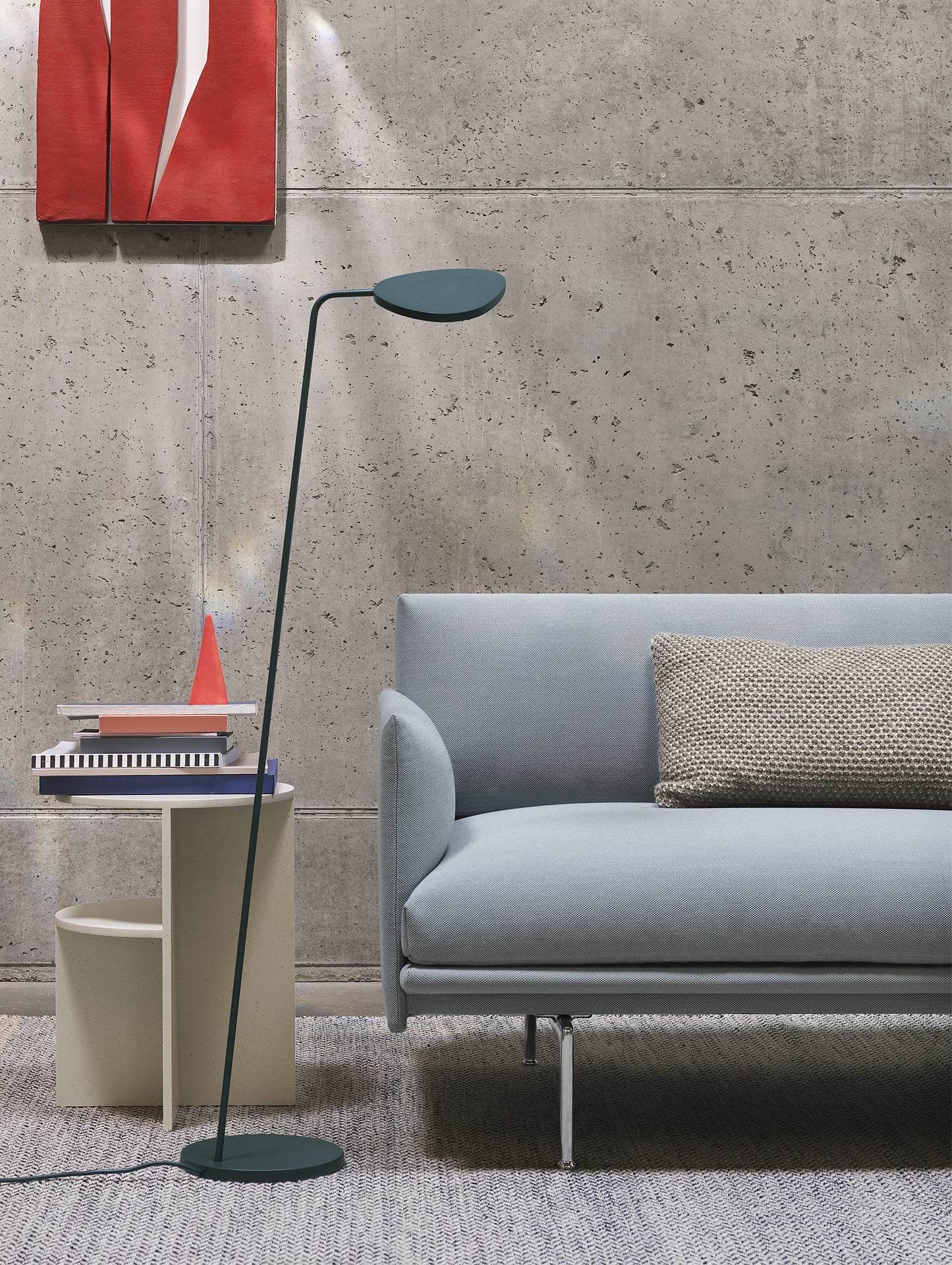Outline Sofa by Muuto - Three Seater, Steelcut Trio 3 713 , Polished Aluminium Legs