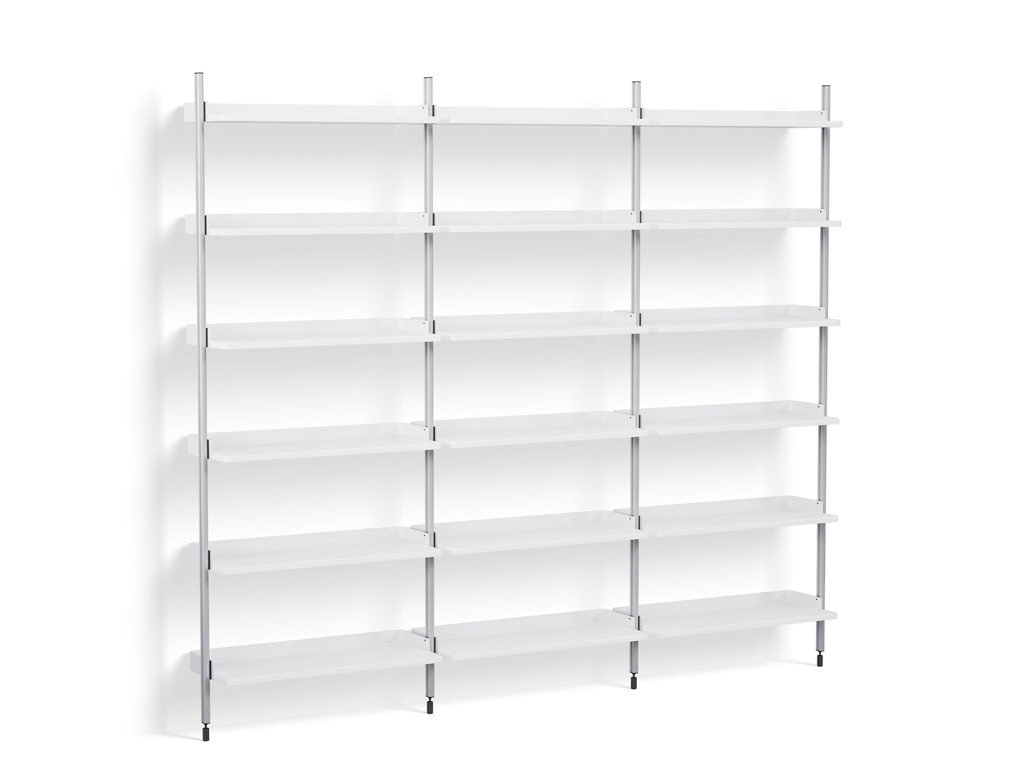 Pier System 103 by HAY - Clear Anodised Aluminium Uprights / PS White