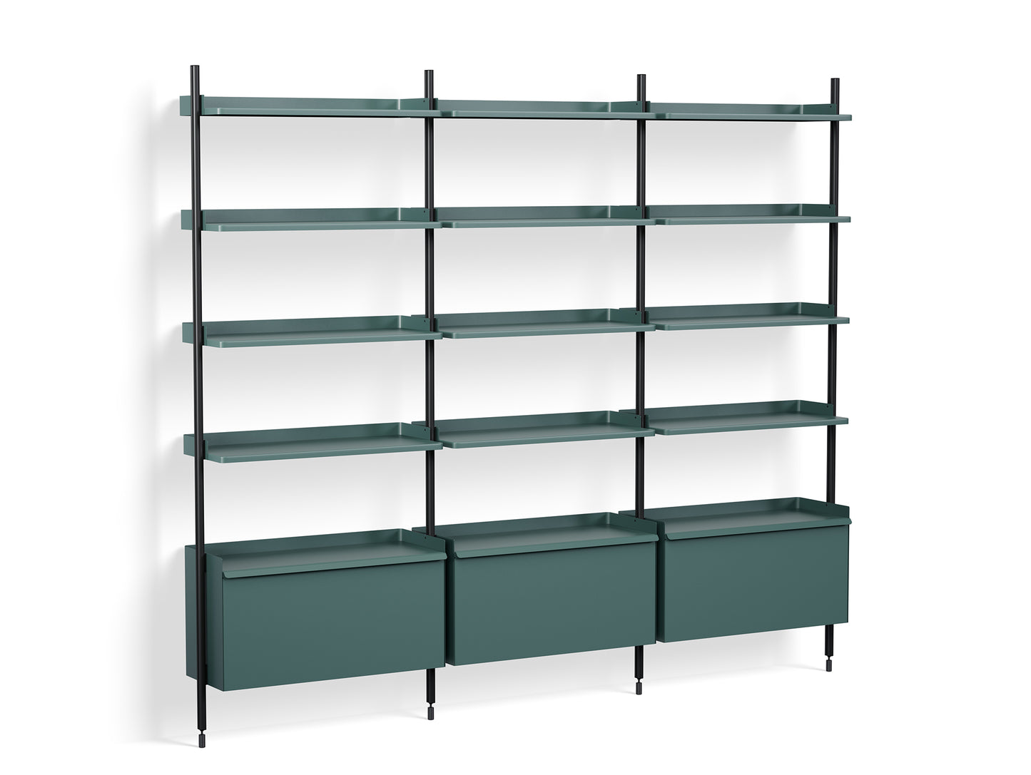 Pier System 123 by HAY - Black Anodised Aluminium Uprights / PS Blue