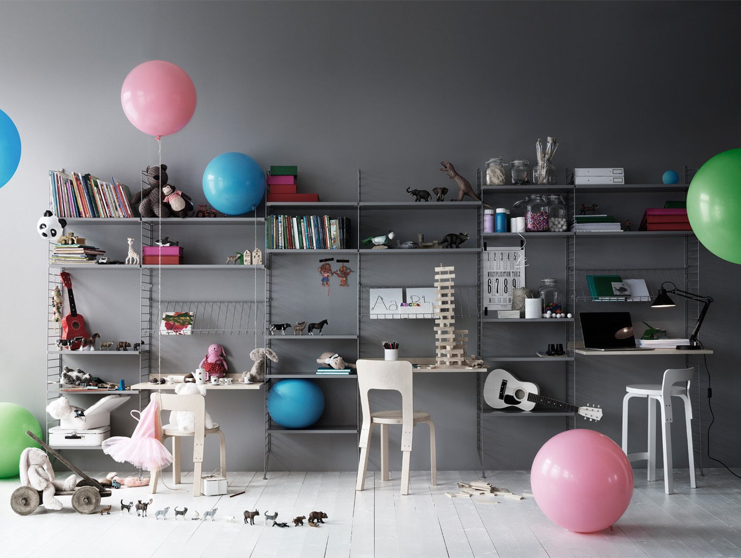 String System Shelves - Grey Satin