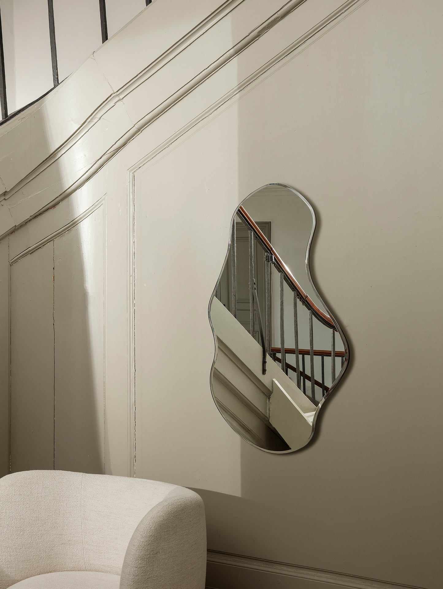 Pond Mirror by Ferm Living - Large - Dark Chrome Frame