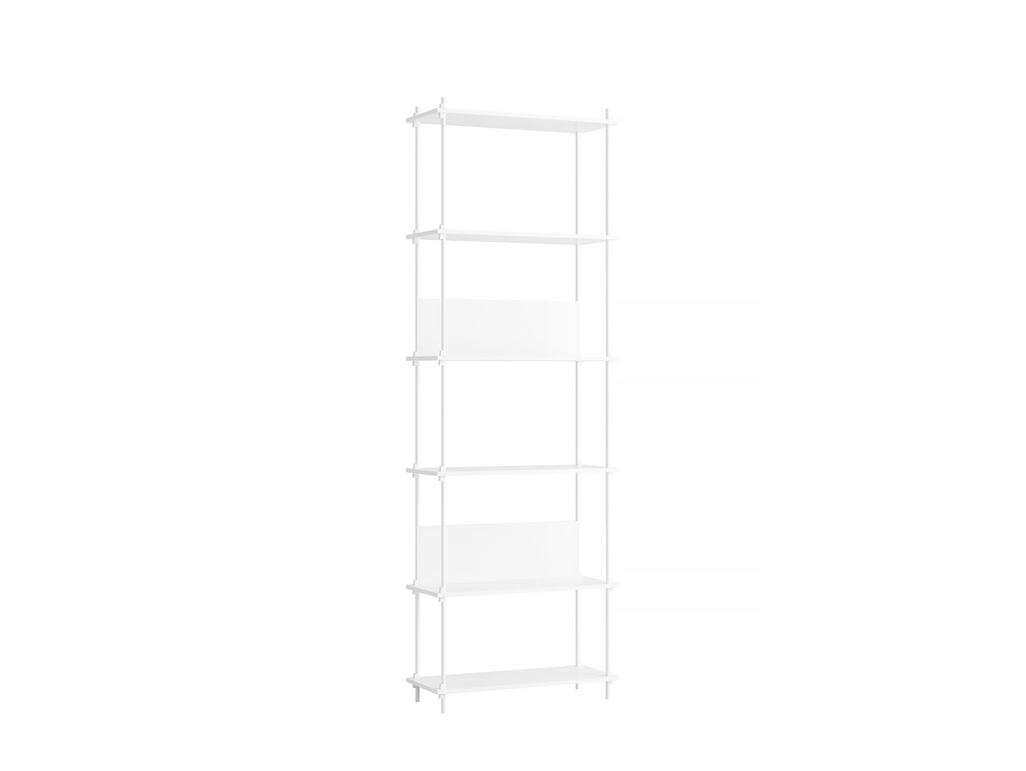 Moebe Shelving System - S.255.1.A Set in White / White Lacquered Finish