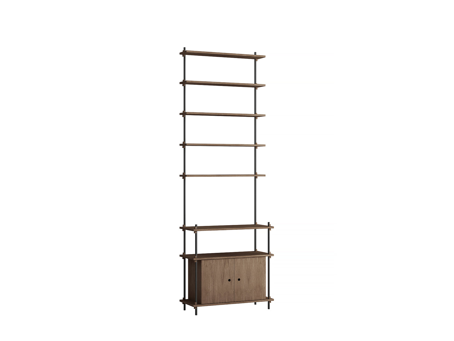 Moebe Shelving System - S.255.1.C Set in Black / Smoked Oak