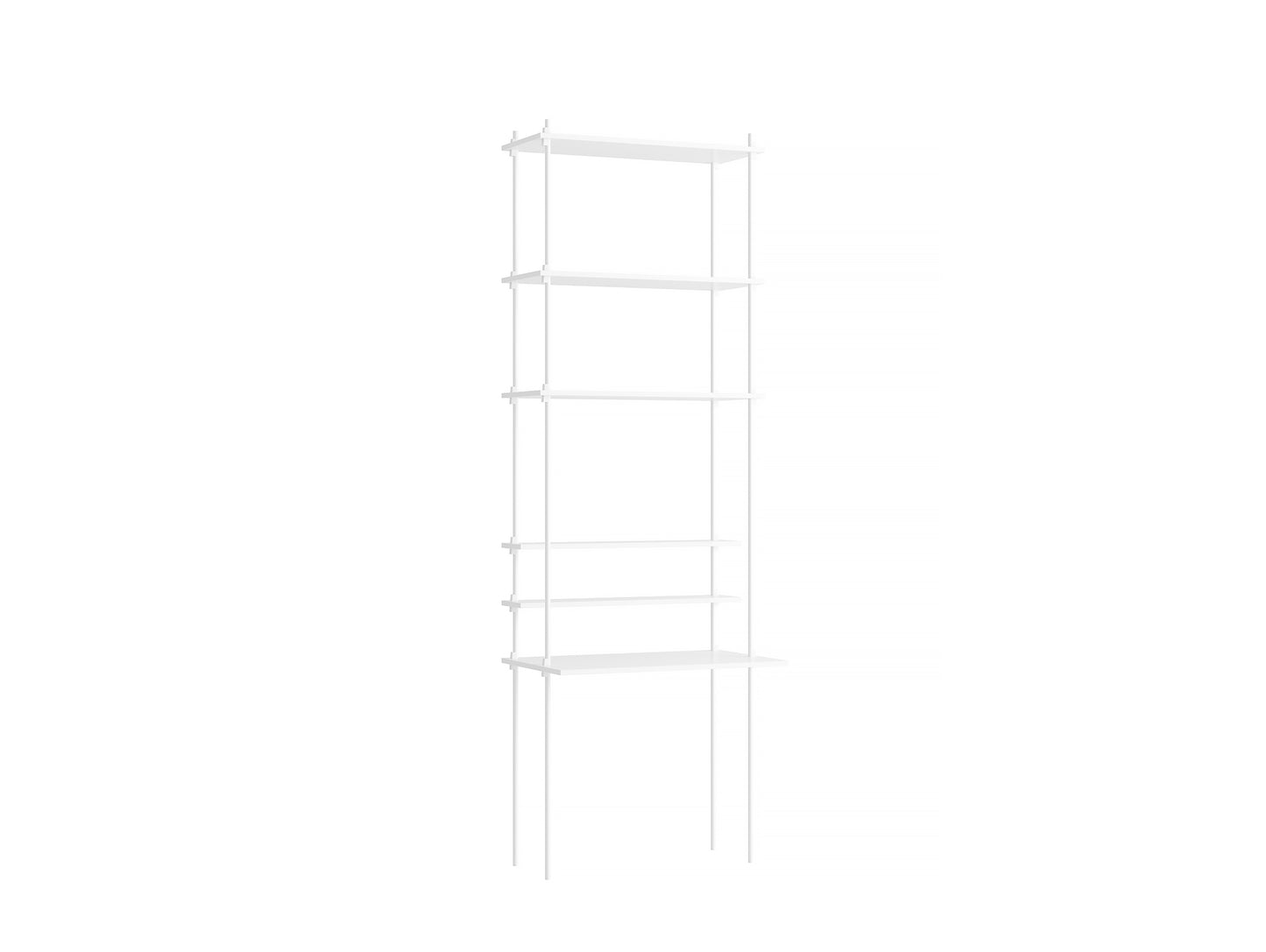 Moebe Shelving System - S.255.1.E Set in White / White Lacquered Finish