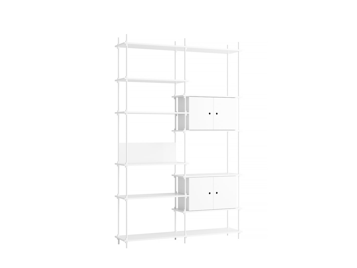 Moebe Shelving System - S.255.2.C Set in White / White Lacquered Finish