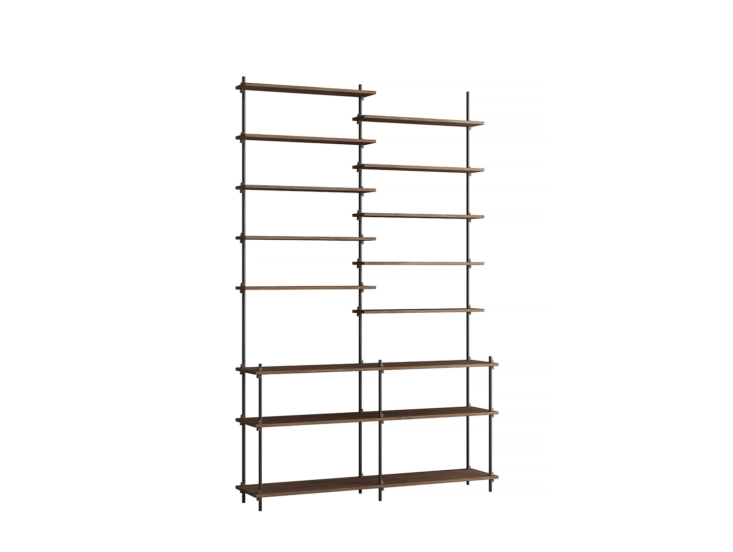 Moebe Shelving System - S.255.2.D Set in Black / Smoked Oak