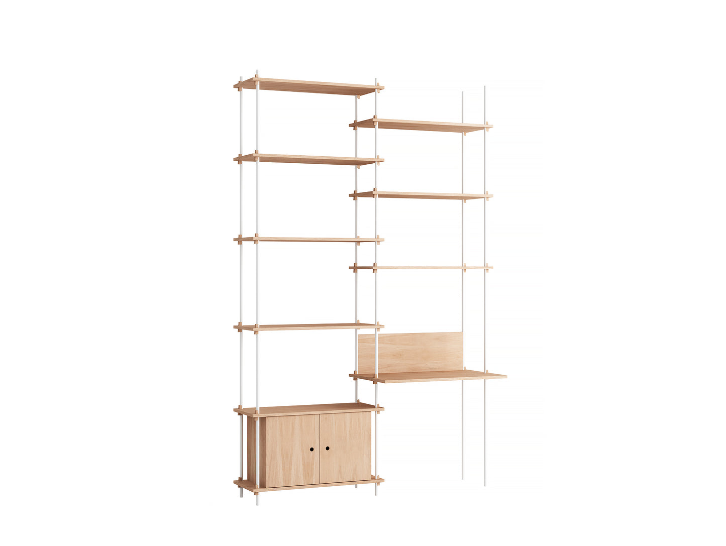 Moebe Shelving System - S.255.2.E Set in White / Oiled Oak