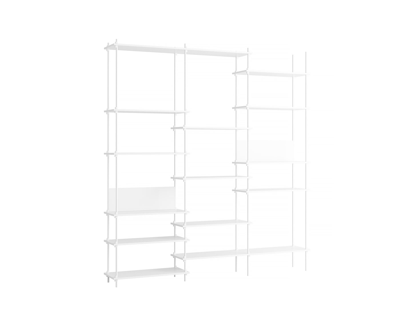 Moebe Shelving System - S.255.3.A Set in White / White Lacquered Finish