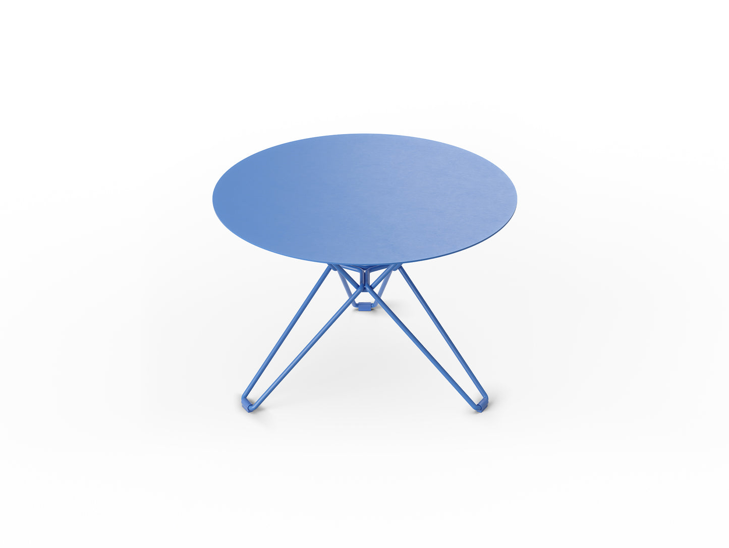 Tio Coffee Table by Massproductions - Top Diameter 60 cm, Base Height 42 cm - Overseas Blue