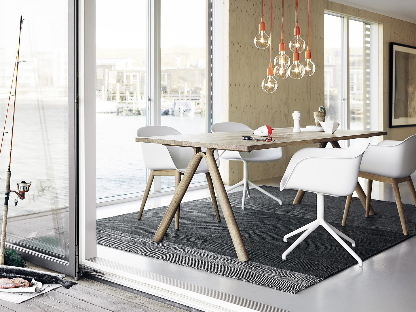 White Fiber Armchair with Swivel Base by Muuto