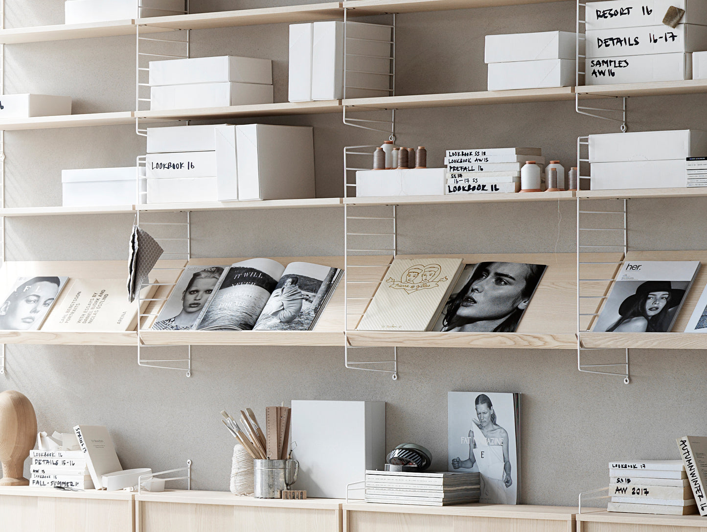 String Magazine Shelf - Ash
