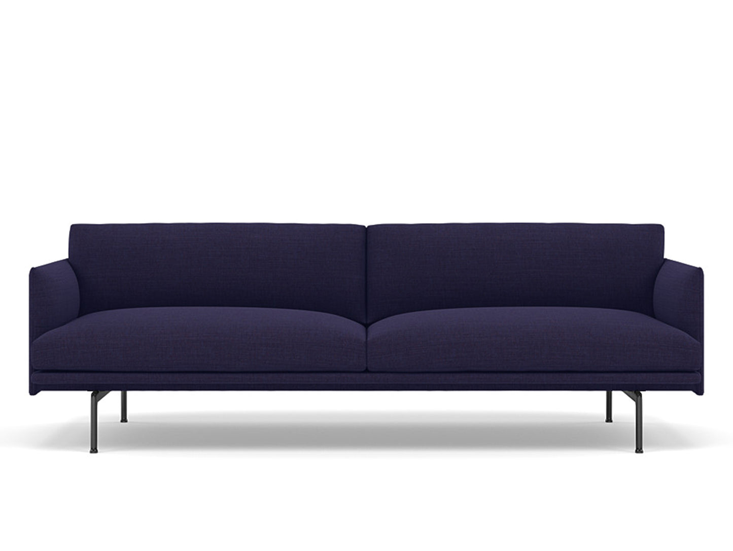 Muuto Outline 3 Seater Sofa - Black Aluminium Base / canvas 684