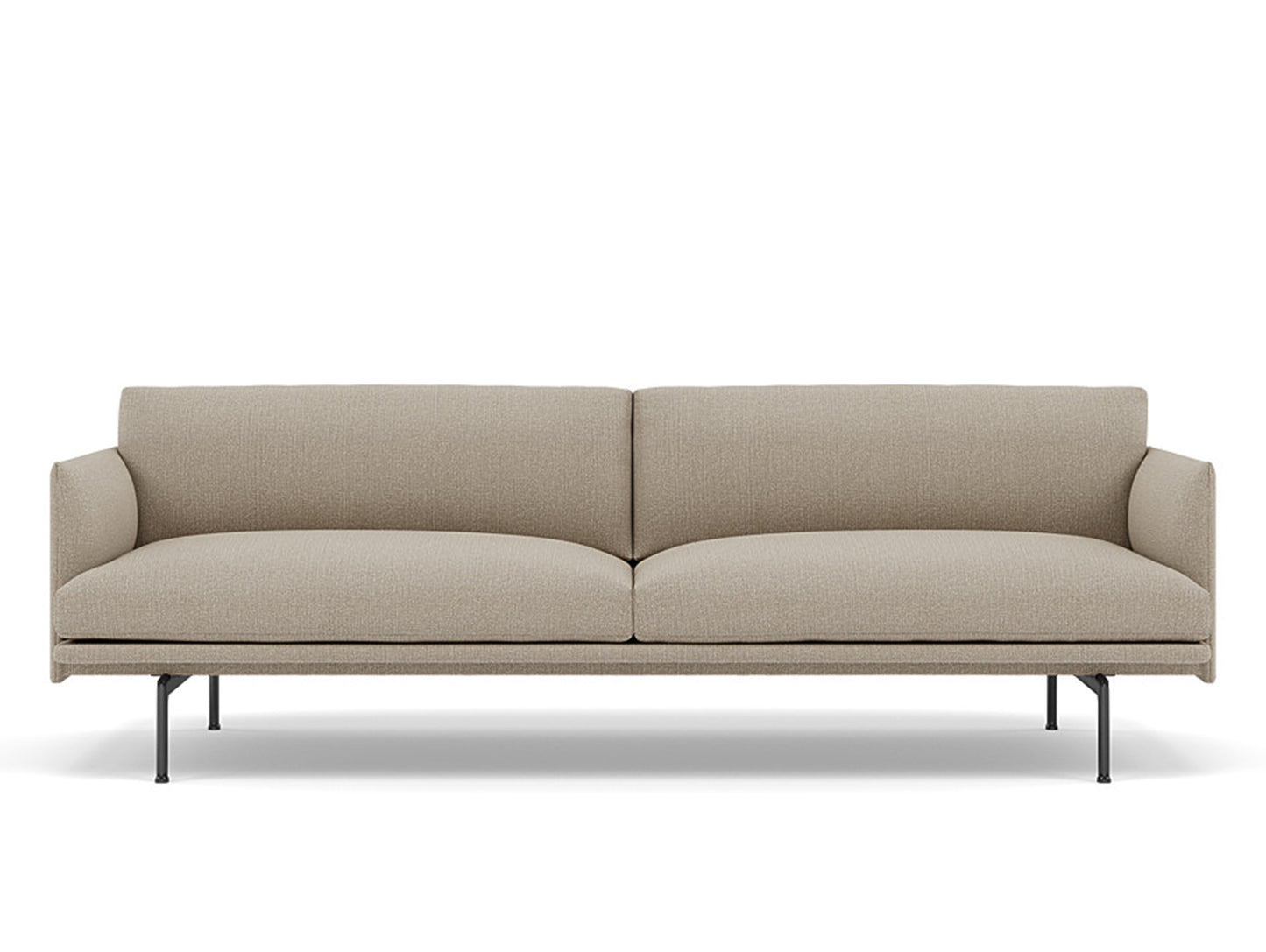 Muuto Outline 3 Seater Sofa - Black Aluminium Base / clay 10