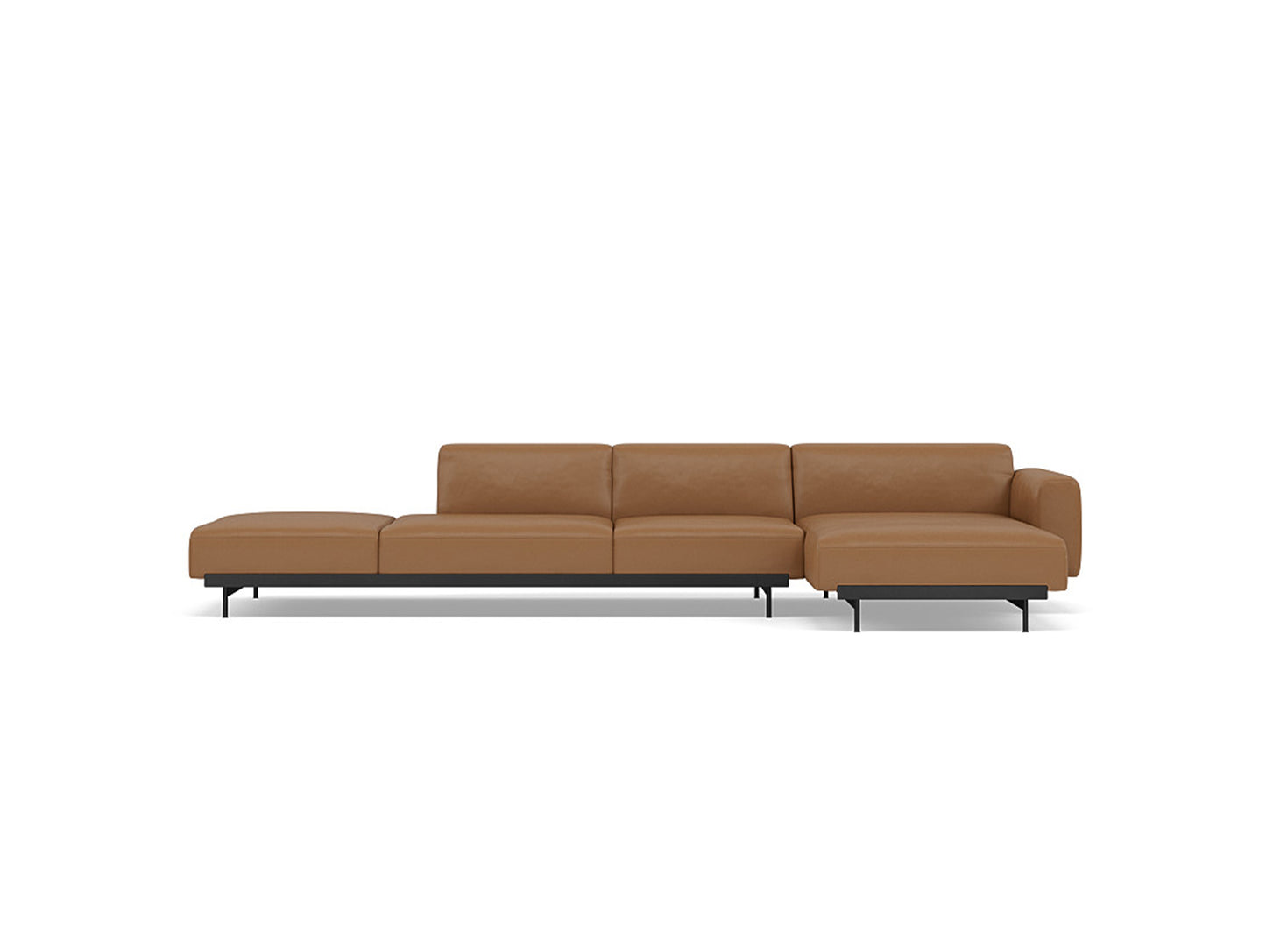 In Situ 4-Seater Modular Sofa by Muuto - Configuration 4 / Refine Leather Cognac