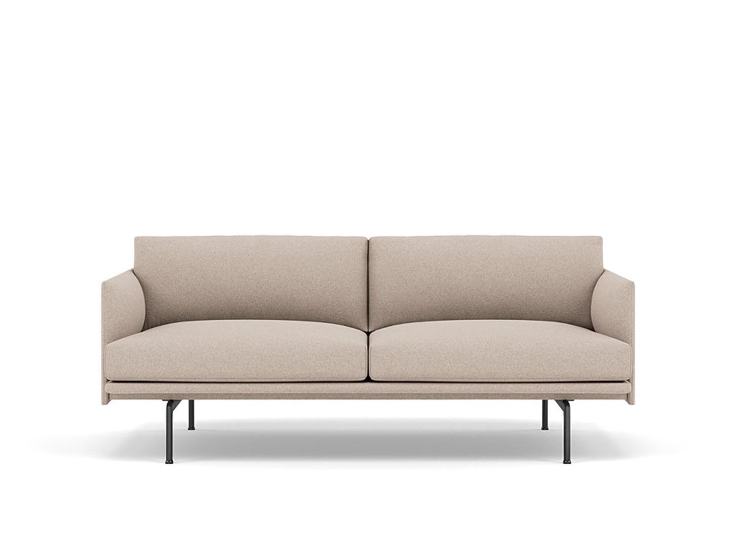 Muuto Outline 2 Seater Sofa - Black Base / divina md 213