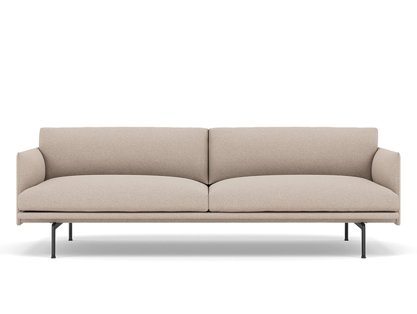 Muuto Outline 3 Seater Sofa - Black Aluminium Base / divina md 213
